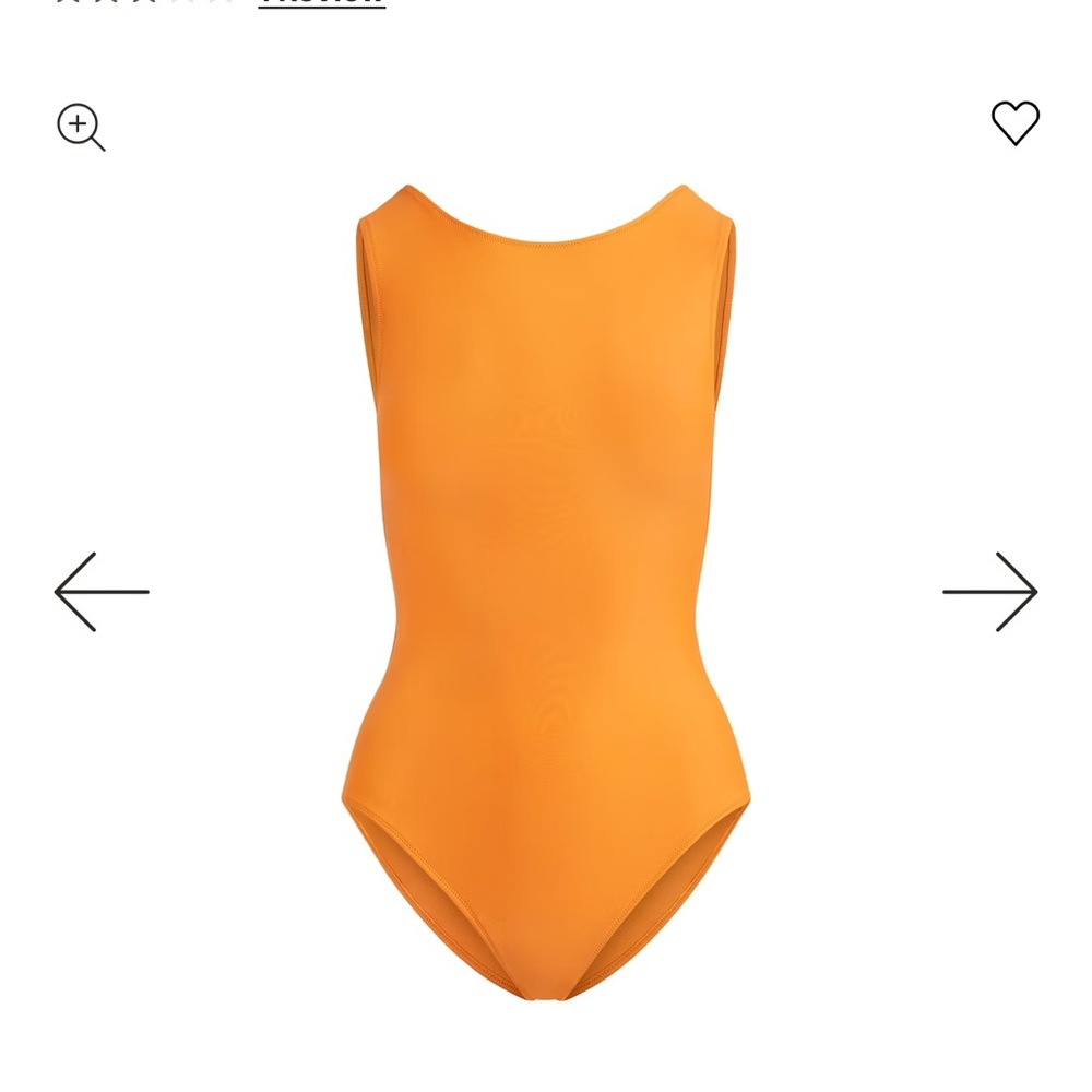 SKIMS NWT Signature Swim High Neck One Piece - Tangerine - Picture 3 of 3